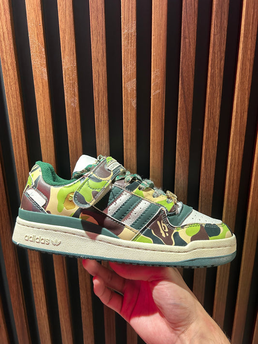 TENIS ADIDAS X BAPE FORUM 84 LOW 30TH ANNIVERSARY GREEN CAMO